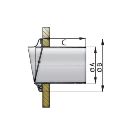 Vetus Stainless Steel Transom Exhaust Connection 5"_Additional1