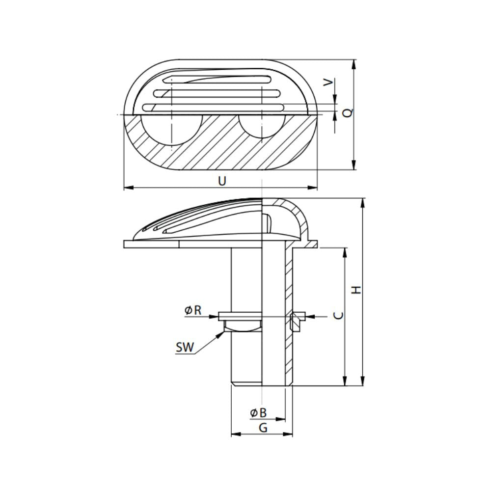 Vetus Bronze Water Scoop G1 1/2_Additional1