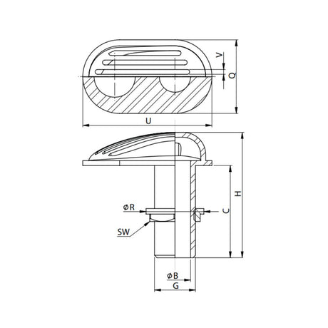 Vetus Bronze Water Scoop G1 1/2_Additional1