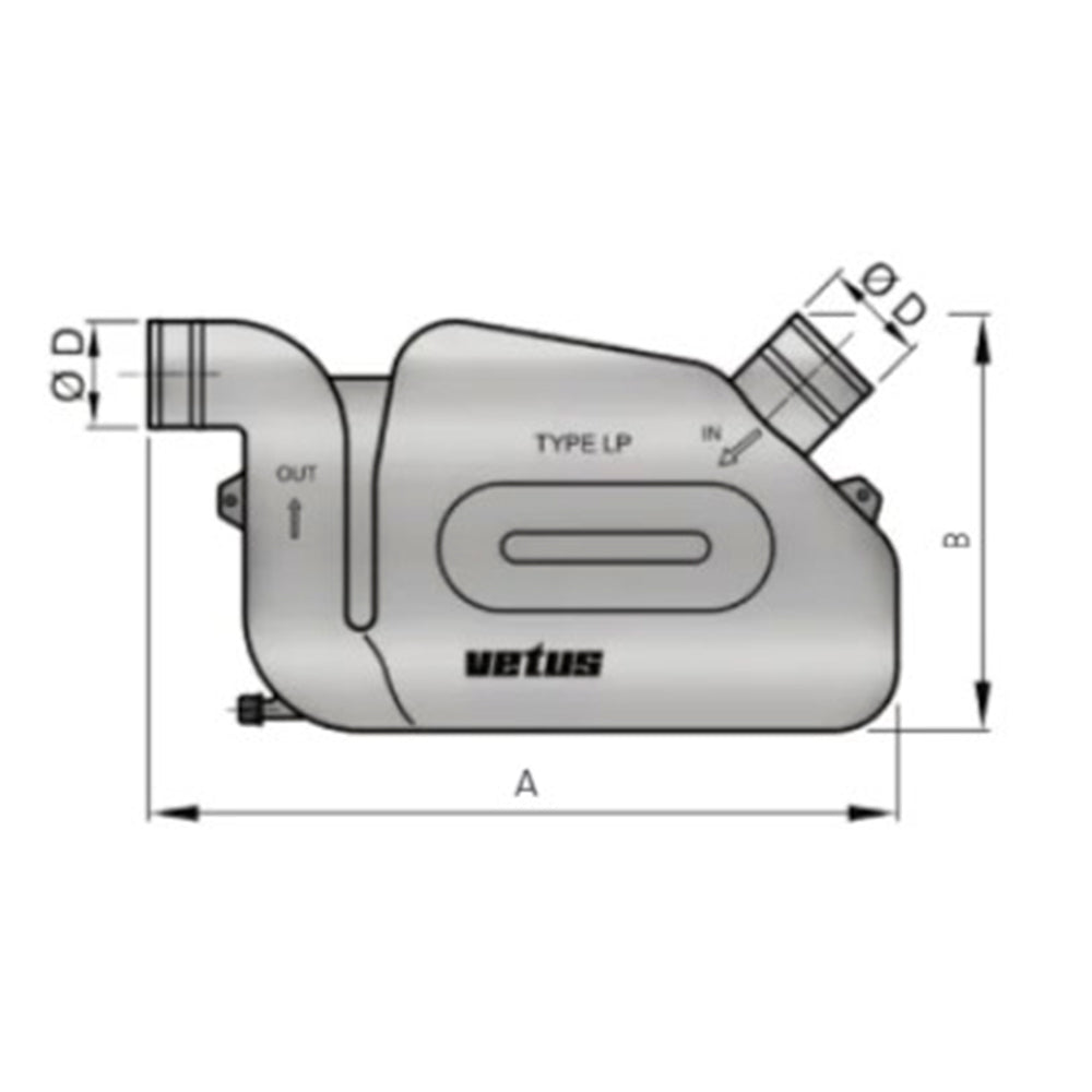 Vetus Exhaust Waterlock - Plastic Waterlock  Type WLOCKL50S - SUPER_Additional1