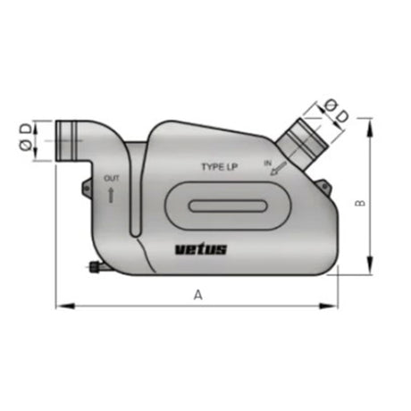 Vetus Exhaust Waterlock - Plastic Waterlock  Type WLOCKLP 3"_Additional1