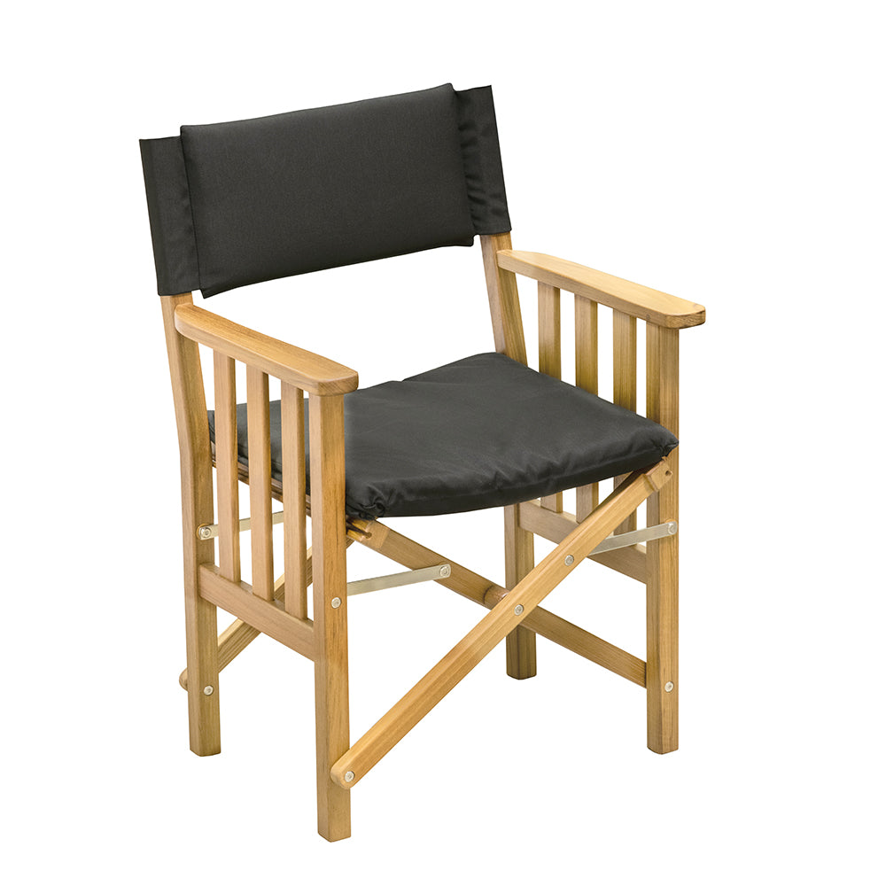 Whitecap Director&#39;s Chair II w/Black Cushion - Teak