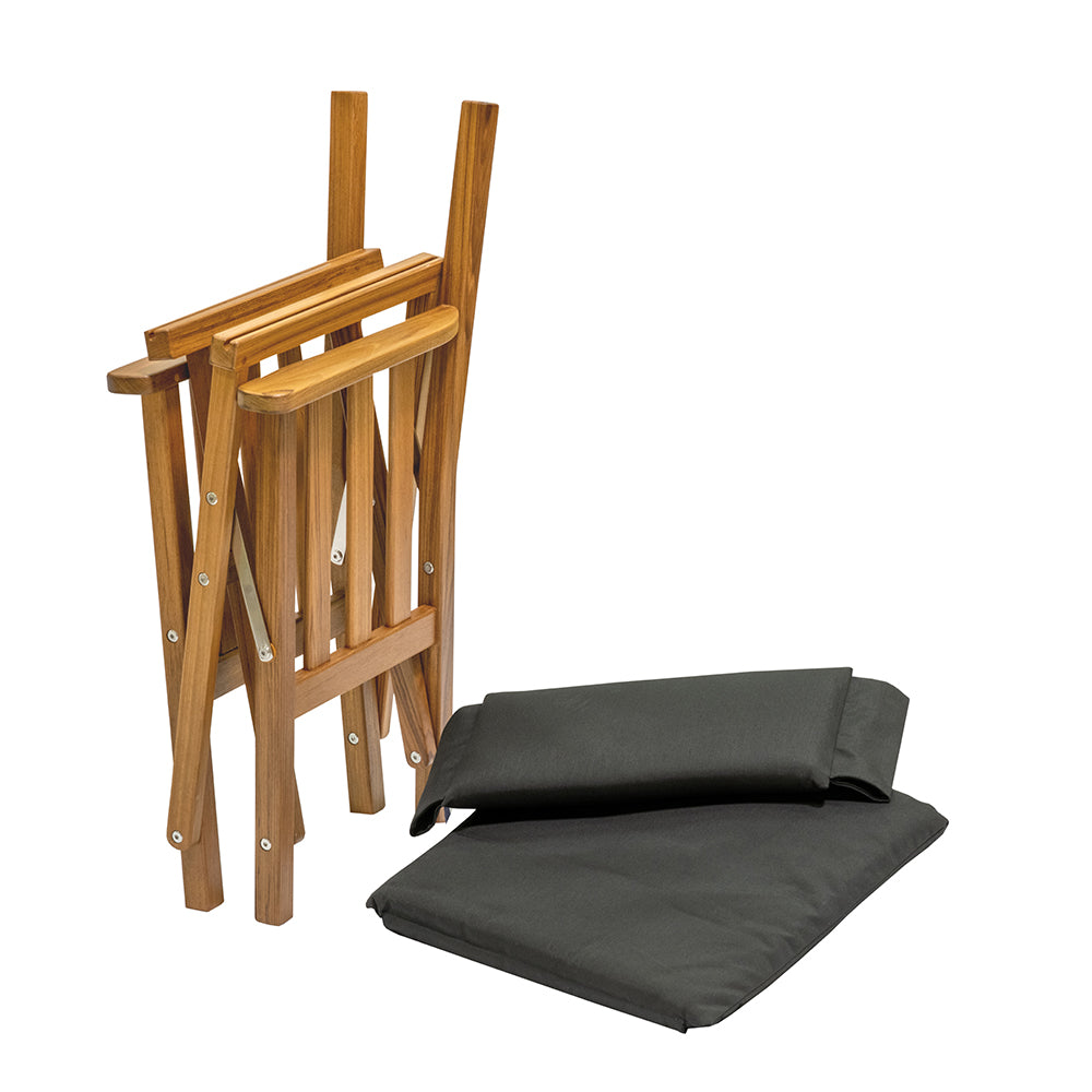 Whitecap Director&#39;s Chair II w/Black Cushion - Teak_Additional3