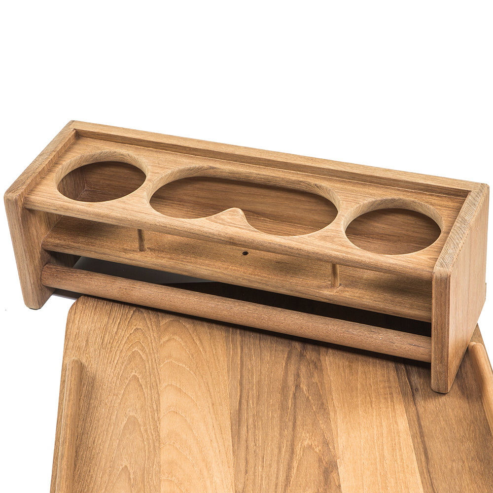 Whitecap Teak Drinkholder w/Removable Cockpit Table Top - Holds 4 Glasses_Additional2