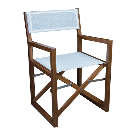 Whitecap Director&#39;s Chair w/White Batyline Fabric - Teak