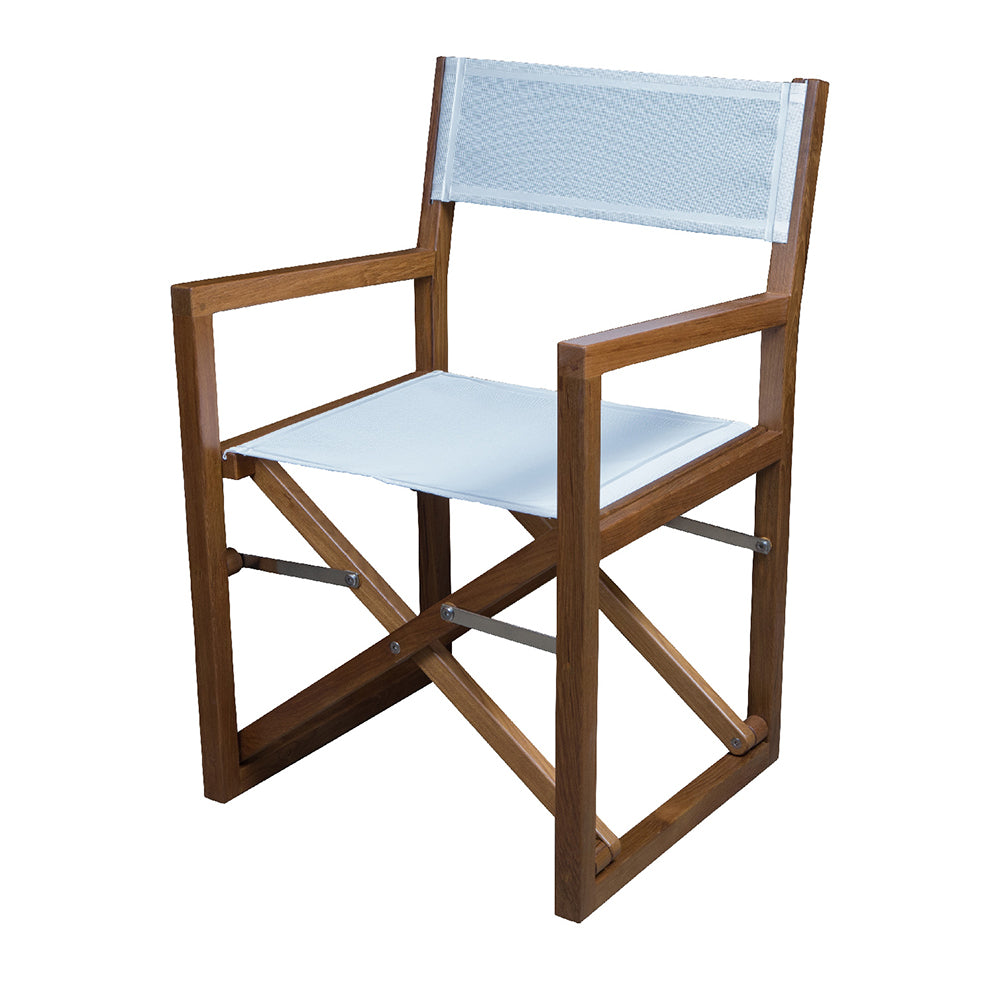 Whitecap Director&#39;s Chair w/White Batyline Fabric - Teak_Additional1