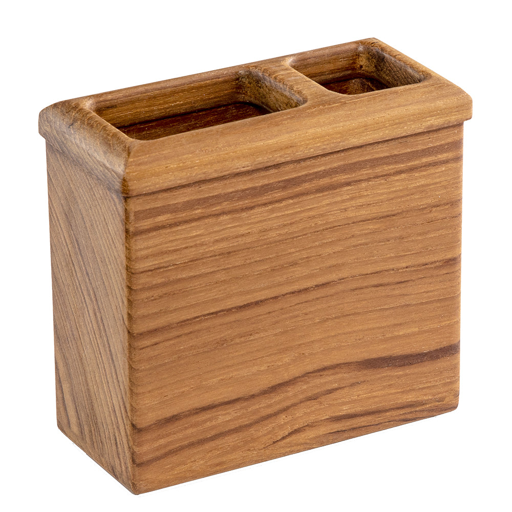 Whitecap Square Toothbrush Holder (Oiled) - Teak_Additional1