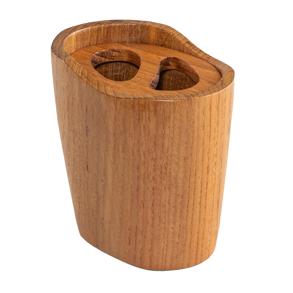 Whitecap Oval Toothbrush Holder (Oiled) - Teak_Additional2