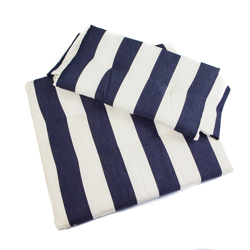 Whitecap Director&#39;s Chair II Replacement Seat Cushion Set - Navy &amp; White Stripes