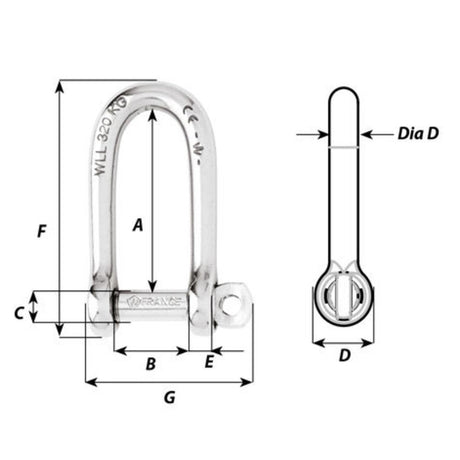 Wichard Self-Locking Long D Shackle - 5/32 in._Additional1