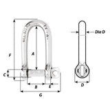 Wichard Self-Locking Long D Shackle - 1/4 in._Additional1