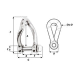 Wichard Self-Locking Twisted Shackle - 5/16 in._Additional1