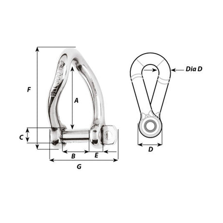 Wichard Self-Locking Twisted Shackle - 5/16 in._Additional1