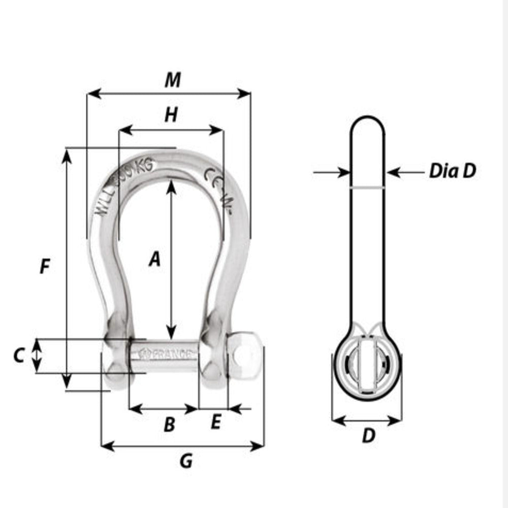 Wichard Self-Locking Bow Shackle - 5/32 in._Additional1