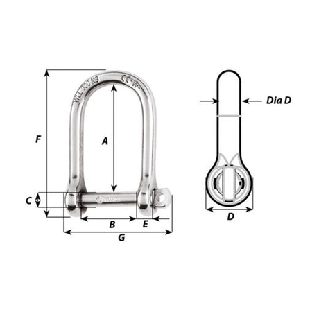 Wichard Self-Locking Large Opening Shackle - 1/4 in._Additional1