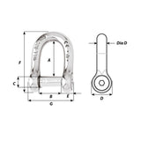 Wichard Self-Locking Allen Head Pin D Shackle - 8mm_Additional1