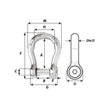 Wichard Self-Locking Allen Head Pin Bow Shackle - 1/4 in._Additional1