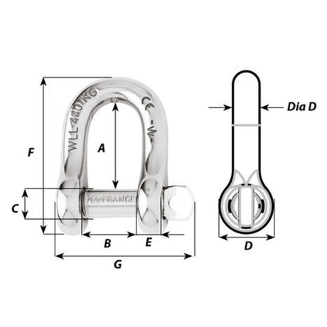 Wichard Captive Pin D Shackle - 5/32 in._Additional1