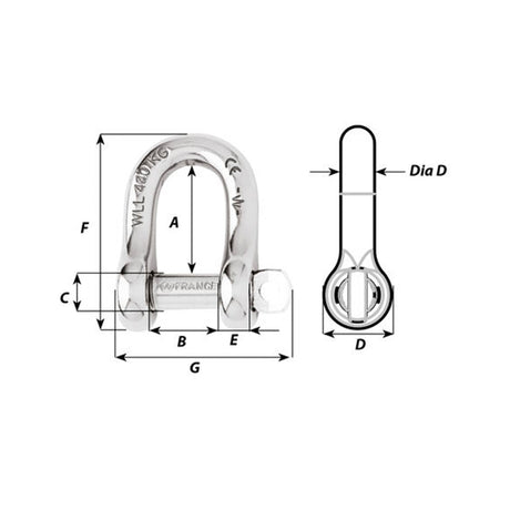 Wichard Captive Pin D Shackle - 13/32 in._Additional1