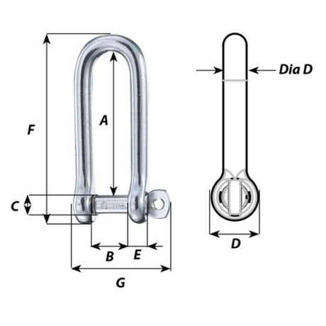 Wichard Captive Pin Long D Shackle - 5/32 in._Additional1