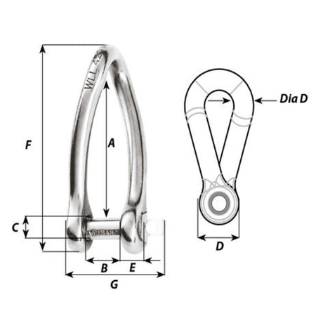 Wichard Captive Twisted Shackle - 3/16 in._Additional1