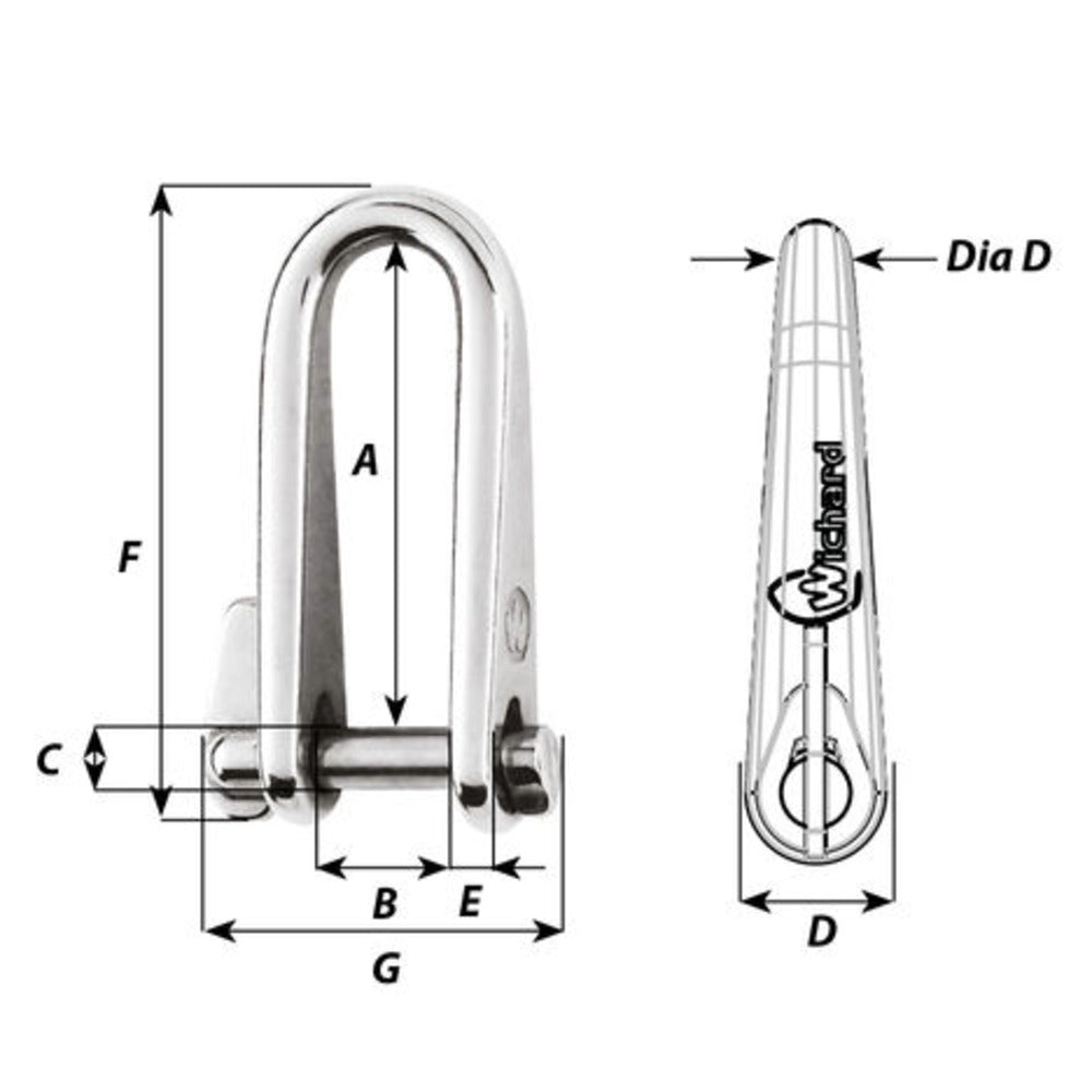 Wichard Key Pin D Shackle - 3/16 in._Additional1