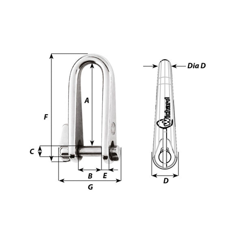 Wichard Key Pin D Shackle - 1/4 in._Additional1