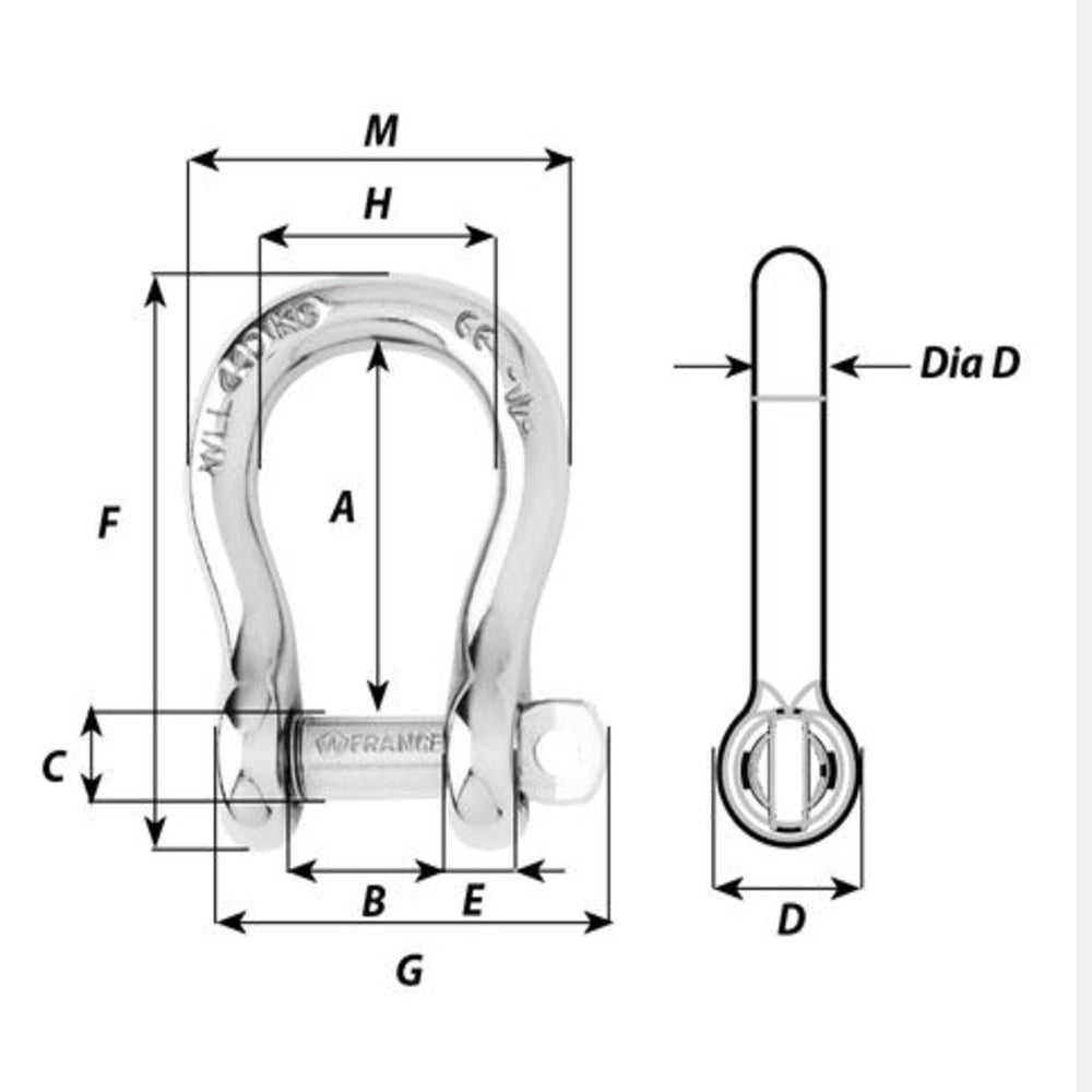 Wichard Captive Pin Bow Shackle - 5/32 in._Additional1