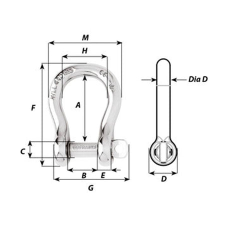 Wichard Captive Pin Bow Shackle - 1/4 in._Additional1