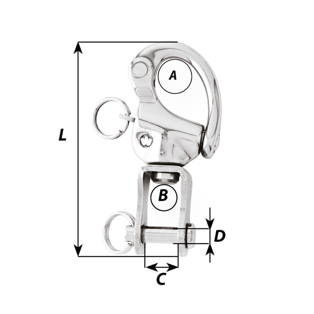 Wichard HR Snap Shackle - Clevis Pin Swivel - Large_Additional1