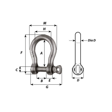 Wichard Titanium Bow Shackle - 15/32 in._Additional1