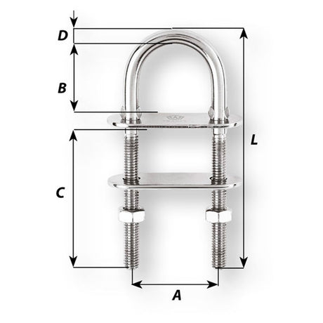 Wichard Standard U-Bolt - 5/32 in. dia. - 2-23/64 in. Length_Additional1