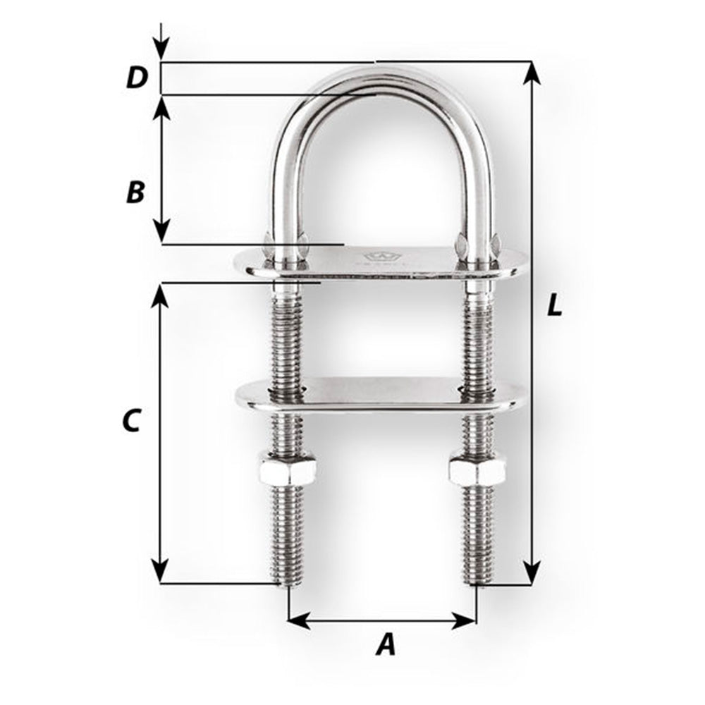 Wichard Standard U-Bolt - 25/64 in. dia. - 3-35/64 in. Length_Additional1