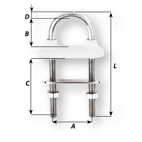 Wichard Waterproof U-Bolt White - 13/64 in. dia. - 2-23/64 in. Length_Additional1