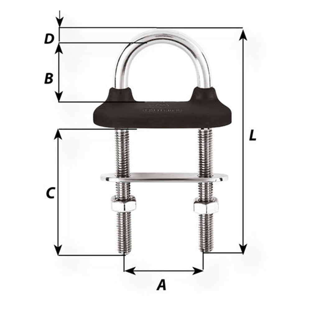 Wichard Waterproof U-Bolt Black - 15/64 in. dia. - 2-49/64 in. Length_Additional1