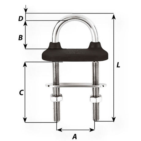 Wichard Waterproof U-Bolt Black - 15/32 in. dia. - 4-21/64 in. Length_Additional1