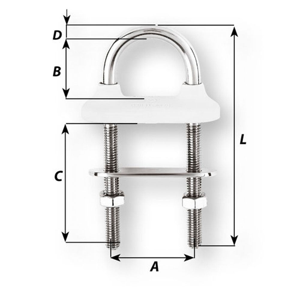 Wichard Waterproof U-Bolt White - 15/64 in. dia. - 3-35/64 in. Length_Additional1