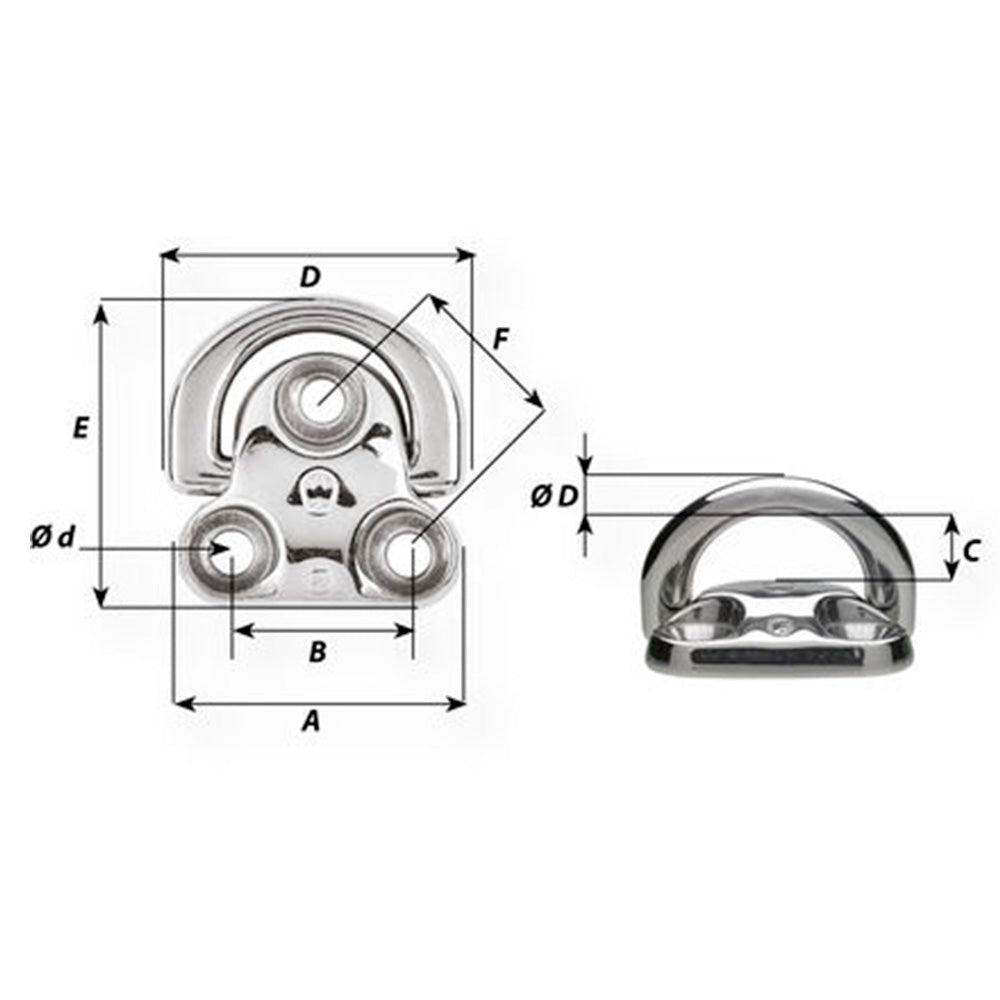 Wichard Single Folding Pad Eye - 1/4 in. (Patented)_Additional1