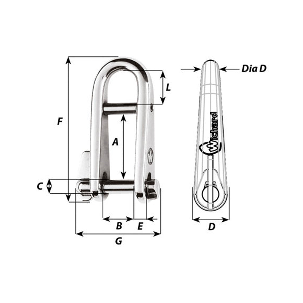 Wichard Key Pin D with Bar Shackle - 3/16 in._Additional1