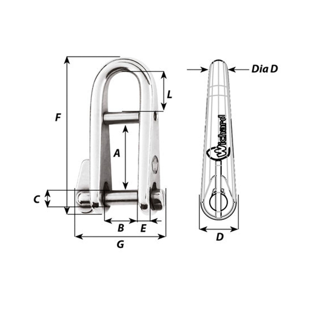 Wichard HR Key Pin with Bar Shackle - 1/4 in._Additional1