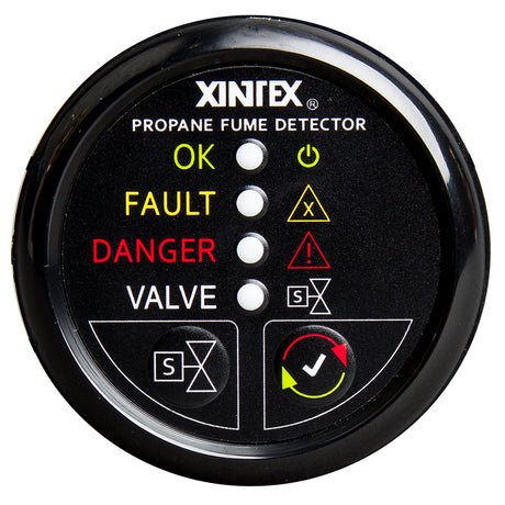 Xintex Propane Fume Detector w/Automatic Shut-Off & Plastic Sensor - No Solenoid Valve - Black Bezel