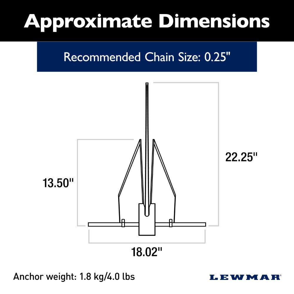 Lewmar Fluke Anchor - LFX (Aluminum) - 4 lb (1.8 kg)