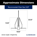 Lewmar Fluke Anchor - LFX (Aluminum) - 4 lb (1.8 kg)