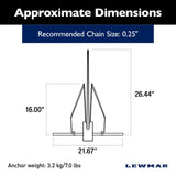 Lewmar Fluke Anchor - LFX (Aluminum) - 7 lb (3.2 kg)