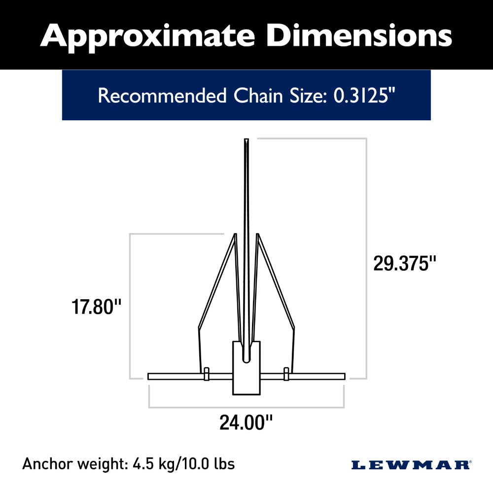 Lewmar Fluke Anchor - LFX (Aluminum) - 10 lb (4.5 kg)