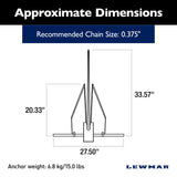 Lewmar Fluke Anchor - LFX (Aluminum) - 15 lb (6.8 kg)