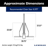 Lewmar Fluke Anchor - LFX (Aluminum) - 21 lb (9.5 kg)