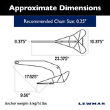 Lewmar Delta Anchor - DTX (Stainless Steel) - 14 lb (6.4 kg)