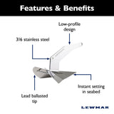 Lewmar Delta Anchor - DTX (Stainless Steel) - 14 lb (6.4 kg)