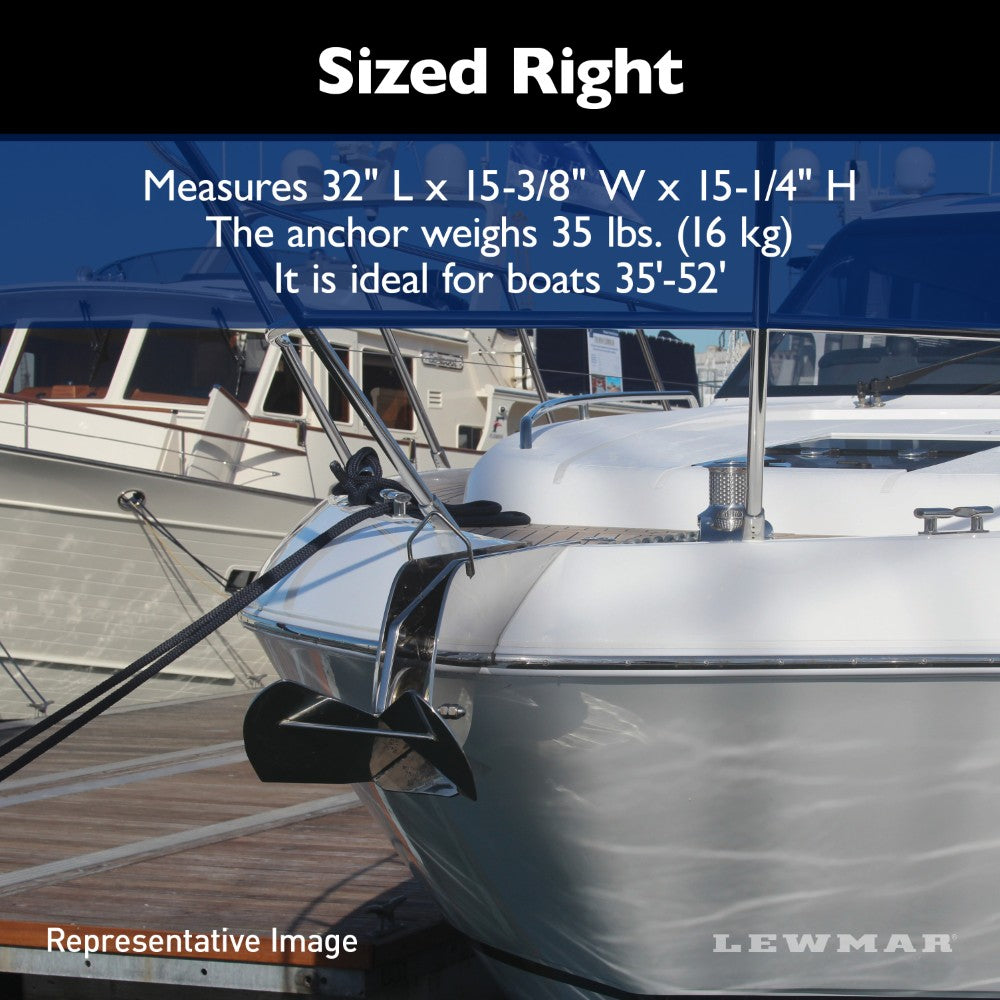 Lewmar Delta Anchor (Stainless Steel) - 35 lb (15.9 kg)